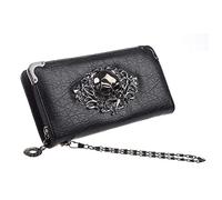 BEAHING Borsa con cerniera, portafoglio per rivetti art punk con cranio da donna con più slot di carte, borsa