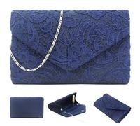 BEAHING Borsa da sera Borse da sera in pizzo floreale per donna Borsa formale di lusso elegante Busta vintage a tracolla con tracolla per feste, matrimoni, borse da donna formali