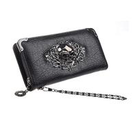 BEAHING Borsa del portafoglio Lady Long, portafoglio per rivetti arte punk con cranio da donna con più slot di carte, borsetta da donna