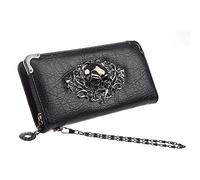 BEAHING Borsa, Women Purse Skull Punk Art Rivet Portafoglio con più slot di carte, borsetta del portafoglio Lady Long