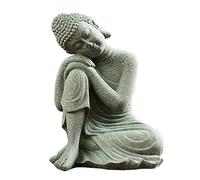 BEAHING Buddha Statue Mini Buddha Ornamento di Buddah arenaria a riposo Accessori meditari per il giardino Zen 1, piccolo