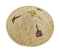 BEAHING Cappello Orientale Cinese, Cappello di Cono di bambù vietnamita Cappello di Paglia Giapponese Cappello di Paglia per la Pesca da Agricoltore Gardening