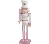 BEAHING Decorazioni natalizie con schiaccianoci in legno da 12 pollici, ornamento con figura di soldato glitterato per lo stile di festa delle marionette da tavolo di Natale2