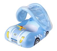 BEAHING Galleggiante per Bambini con tettuccio Gonfiabile a Forma di Auto Galleggiante per Piscina per Bambini con Sedile e Volante per Ragazze Ragazzi 1-6 Anni Baby