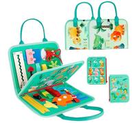 BEAHING Libro didattico Montessori in Feltro per Bambini con Manico per Conoscere Ingranaggi, Lacci delle Scarpe, Bottoni, Cerniere, Fibbie e Altro, Libro in Feltro