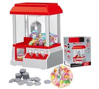 BEAHING Mini Claw Machine Mini distributore Automatico Alimentato a Batteria con 10 Piccoli Giocattoli di Peluche ＆ 24 gettoni Divertente Gioco Arcade elettronico XM
