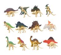 BEAHING Mini Figure di Dinosauro 24 Pezzi/Set scheletri di Dinosauro per Bambini Figure realistiche Colorate Ossa fossili Giocattoli per Ragazze Ragazzi dai 3 Anni in su Natale, realistici