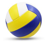 BEAHING Palla da pallavolo Morbida per Giochi/Allenamento Taglia 5 Palla da pallavolo in PVC Morbido con Rivestimento in Gomma da Blu, Gialla e Bianca a Tenuta stagna per Scuola, Spiaggia, pa
