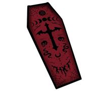 BEAHING Tappetino da bagno gotico, tappeto gotico, tappetino da bagno di bara horror da 51x20 pollici, arco di acqua morbida-assorbente, non slip per regali da cucina per camera da letto, rosso scuro