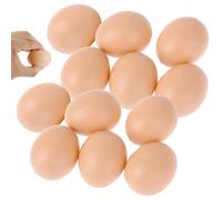 BEAHING Uova di Gallina finte, 12 Pezzi Uova finte, Pollo in plastica Liscio Realistico per Mestieri Fai -da -Te, Festa, Decorazioni per la casa, Giocattolo per Bambini, Cucina