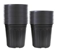BEAHING Vasi per vivaio da 1 gallone 25 pezzi in plastica flessibile, vasi per piante riutilizzabili 6, 6x6, 4 con foro di drenaggio, contenitori per piante per piantine di grasse