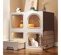 beaka Gabbie for Gatti Fai-da-Te Semichiuse, Gabbia per Gatti da Esterno Grande con Serratura Box per Gatti, Gabbie per Animali Domestici per Gatti, Casetta Gatto (Color : A, Size : 71 * 36.5 * 71cm)