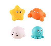BEALIFE 4 Pezzi Badewannenspielzeug Migliorare l'esperienza del Momento del Bagnetto Rituali del Bagno Badewannenspielzeug Baby Ab 1 Jahr Wasser Spielzeug, Giallo + Arancione + Bianco, STF, Ott