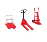 BEALIFE Casa delle bambole in miniatura modello 1/12 bulldozer carrello elevatore veicolo di ingegneria per bambini set blu, insieme rosso