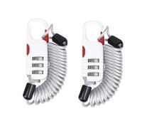 BEALIFE Cavo di prolunga per casco bloccabile da 2 pezzi per motociclisti e scooter elettrici, può allungare il blocco della password in qualsiasi momento, bianco