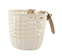 BEALIFE Cestino per bicicletta per bambini, leggero, pratico e resistente, per manubrio della bicicletta, per bambini e bambine, con cinghie in pelle e manubrio per, per e, beige, 17.5x13.5x15 cm