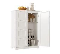 Bealife Credenza Cucina，Mobiletto del bagno con 4 Cassetti e 1 Ante,Credenza Buffet con Ripiani Regolabili per Cucina，Bagno，Soggiorno，Camera da Letto
