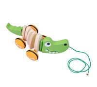 BEALIFE Giocattoli in legno da tirare. Giocattolo creativo da spingere e tirare. Incoraggia le capacità di camminare e la coordinazione. Facile . Carretto per animali con la corda per , Coccodrillo