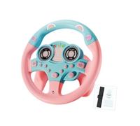 BEALIFE Giocattolo con volante per auto, volante per la guida, offre un divertente gioco di simulazione interattivo, suoni e luci coinvolgenti, gioco di finzione musicale per la guida, Rosa