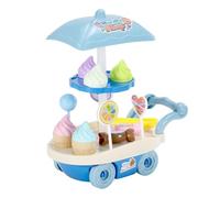 BEALIFE Giocattolo del carretto dei gelati fai da te simulato per bambini, giocattolo per interni ed esterni, interattivo blu