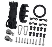 BEALIFE Installazione senza sforzo del kit carrello di ancoraggio per canoa con 31 accessori, tra cui corda da 30 piedi, anello di tenuta per kayak con viti, dadi, puleggia ad