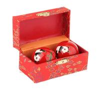 BEALIFE Le Palline da Massaggio Baoding per Le Mani forniscono Sollievo dalla rigidità mantenendo la flessibilità della Mano e del Palmo. Palline da Massaggio Cinesi per, Panda Rosso, Diametro 42mm