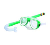 BEALIFE Per Maschera da snorkeling per bambini, occhiali da sub con ampia visuale che consentono ai bambini di esplorare il mondo sottomarino in tutta comodità e sicurezza. Set, Verde, 35x15x6cm