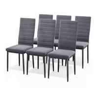 Bealife Set di 6 Sedie da Pranzo, Set di Sedie da Pranzo in Velluto per Cucina, Sala da Pranzo, Sedia da Pranzo Moderna con Schienale Alto (Grigio scuro - Velluto, Set da 6 Sedie)