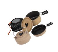 BEALIFE Set di pentole da campeggio leggero antiaderente con manico pieghevole, bollitore e padella per tutte le esigenze di cucina all'aperto, set di pentole da campeggio per