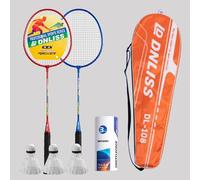 BEALIFE Set di Racchette da Badminton per Bambini, Leggere e robuste, per tornei e Giochi in Famiglia, per coinvolgenti attività all'aperto. Le Racchette da, Rosso e Blu, 3xVolano 1xBorsa