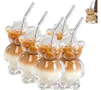 BEALIFE Tazza a forma di orso resistente che crea un'irresistibile,5 pezzi | quando gustata con latte, caffè o tè ogni giorno. WhimsicalbrHigh-Glass