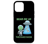 Beam Me Up Questo Posto Succhia Alien UFO mucche Custodia per iPhone 12 mini