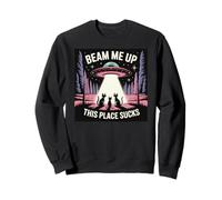 Beam Me Up This Place Sucks Cats Edition Felpa