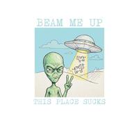 Beam Me Up This Place Sucks: Funny Alien Journal with Spaceship and Cow Graphic - 6x9 Lined Notebook, 100 Pages