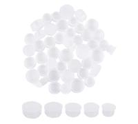 BEAMARKER 50 pz 5 misure Tappi per Saliera e Pepiera Tappi di Ricambio In Plastica Riutilizzabili Trasparenti Rotondi per Saliera, Pepiera, Bottiglia di Vino, Vasi di Fiori, Tubi 3/4", 7/8", 13/16", 1
