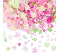 BEAMARKER 500 kit di Perline Acriliche Fai Da Te A Forma di Fiore, Tra Cui Perline Sciolte Assortite A Forma di Fiore Rosa, Ciondoli A Forma di Foglia D'Acero, Ciondoli Floreali In Acrilico per Orecch