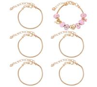 BEAMARKER Bracciale da Donna con Catena A Serpente in Acciaio Inossidabile Color Oro, con Chiusura Scorrevole e Ciondoli Regolabili Amici, Familiari O Migliori Amici in Occasione di