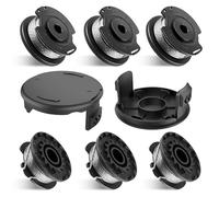 Beamely 6 fili per decespugliatore e 2 coperture, bobina di ricambio per decespugliatore, 5,5 cm x 2 cm, compatibile con tagliaerba Bosch AdvancedGrassCut36, ART 24, 27, 30, ART30-36 LI