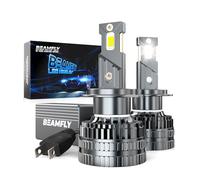 BEAMFLY H7 LED Lampadine Auto 130W 28000LM 6000K Luci Bianca 600%， Kit di Conversione per Fari Alogeni Auto, Luce Abbagliante o Anabbagliante 12V, Tubo di Rame Spesso,LED Lampada Luci,2 pezzi