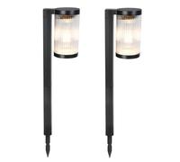 Beamlit Set di 2 faretti solari da piantare, LED bianco caldo, altezza 58 cm