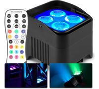 Beamz BBP94W Uplight Par 4x12W a batteria e ricevitore DMX wireless integrato