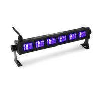 Beamz BUV63 LED Barra LED - 30 W, 6 x UV LED da 3W, Plug & Play, Alloggiamento eggero | completo di staffe | nero