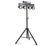 BeamZ CLS PartyBar NesoUV - Set di impianto di illuminazione DJ con treppiede, 2 LED PAR e 2 Jelly Moon RGBW & UV, stroboscopio, DMX, organo luminoso controllato dalla musica, illuminazione da