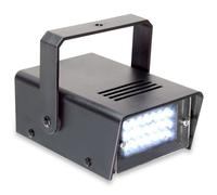 Beamz Mini strobo LED da 10 W con 24 LED da 5 mm bianchi ad alta intensità, regolazione della velocità, alloggiamento nero, accessorio da discoteca senza driver esterno, perfetto per piccole feste.