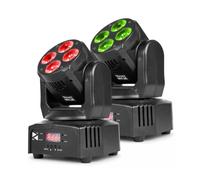 Beamz MHL36 Moving Head Coppia Teste mobili a led 4x9W 3in1 inclusa bag Trasport