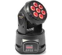 beamz MHL-74 Mini Wash Moving Head Effetto Luce LED Multicolore Discoteca (7 LED RGB, 8/13 canali DMX, XRL)