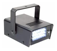 Beamz Mini strobo LED da 10 W con 24 LED da 5 mm bianchi ad alta intensità, regolazione della velocità, alloggiamento nero, accessorio da discoteca senza driver esterno, perfetto per piccole feste.