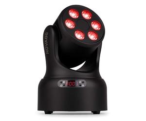 BeamZ NOVA68-BK Moving Head Wash - Luce disco compatta LED Moving Head con 6 x 8 Watt RGBW - Luce DMX, Automatica & Master/Slave - Impianto di illuminazione DJ per luci di festa, discoteca, ristorante