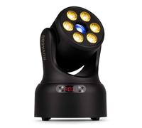 BeamZ NOVA68G-BK Moving Head Wash - Luce disco compatta LED Moving Head con 6 x 8 Watt RGBW, Gobo & Ruota dei colori - DMX Luce controllata dalla musica - Impianto di illuminazione DJ per luci di