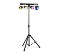 MAX Partybar09: Set di luci LED per feste con barra a T e supporto, 4 effetti di luce, RGBW Color Mixing, DMX 3 o 15 canali, controllo del suono con sensibilità regolabile